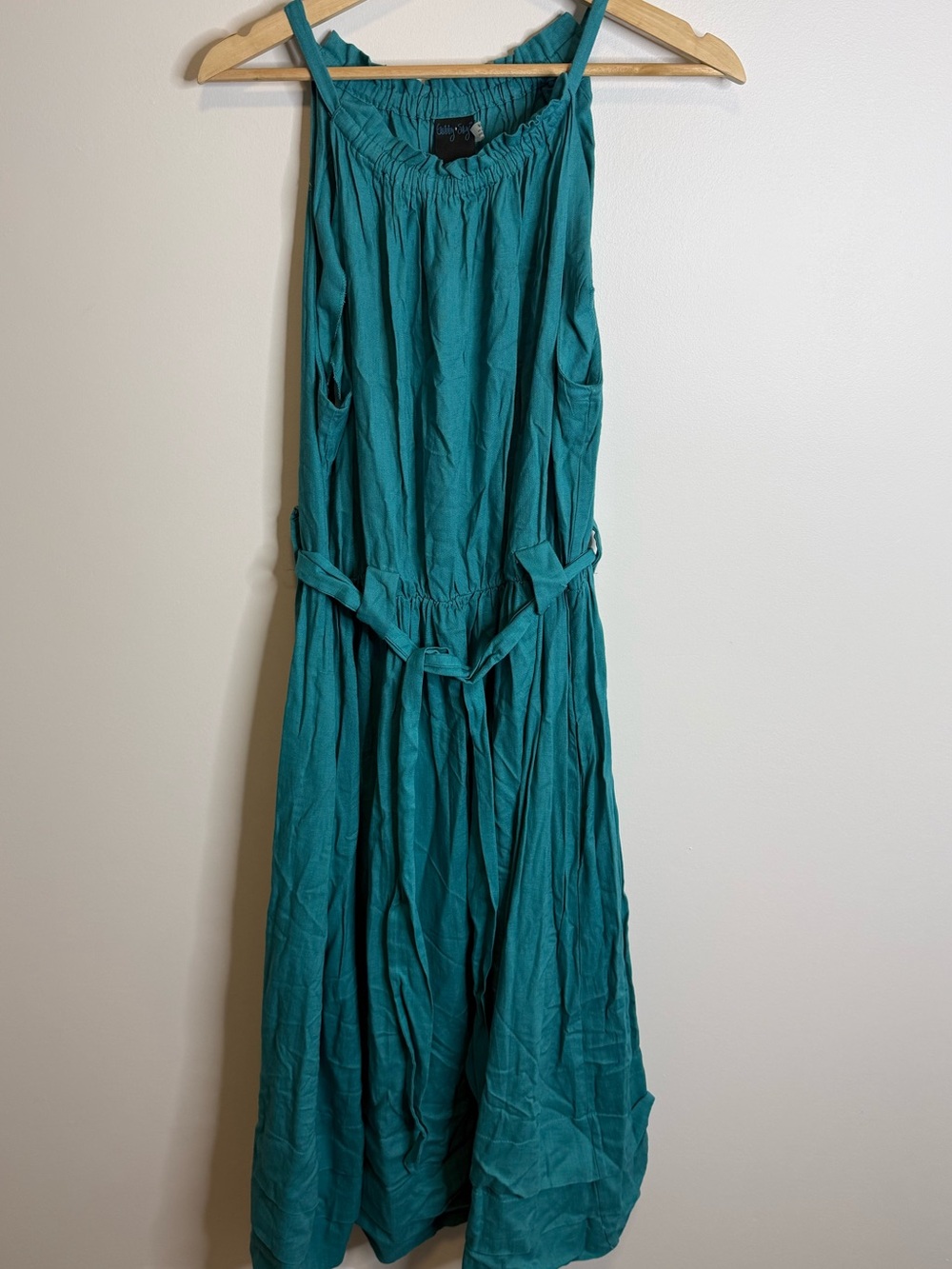 Gabby Skye Teal Midi Dress with Waist Tie size 14
